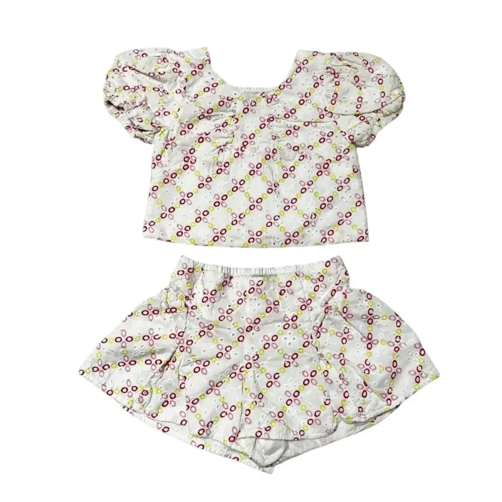 Habitual Kids Eyelet Lace Boho Baby Outfit Size 12m